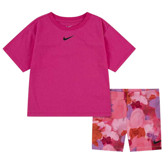 Nike Βρεφικό σετ Girls' Move with Nature T-Shirt and Bike Shorts Set
